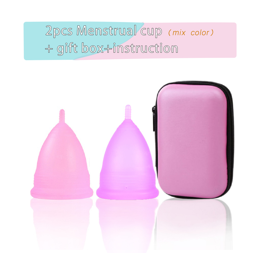 Menstrual Cup Silicone - 2 szt. Damskie kubeczki menstruacyjne z